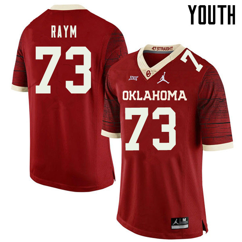 Jordan Brand Youth #73 Andrew Raym Oklahoma Sooners College Football Jerseys Sale-Retro